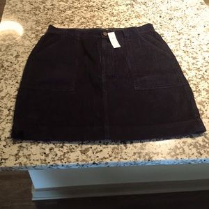 Gap navy size 12 TALL high rise corduroy mini skirt NWT